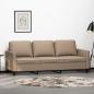 Preview: ARDEBO.de - 3-Sitzer-Sofa Cappuccino-Braun 180 cm Kunstleder