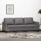 Preview: ARDEBO.de - 3-Sitzer-Sofa Grau 180 cm Kunstleder