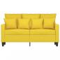 Preview: 2-Sitzer-Sofa Hellgelb 120 cm Stoff