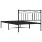 Preview: Bettgestell mit Kopfteil Metall Schwarz 107x203 cm