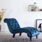 Preview: ARDEBO.de - Chaiselongue Blau Samt