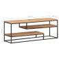 Preview: TV-Schrank 130x30x45 cm Akazie Massivholz