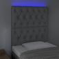 Preview: LED Kopfteil Hellgrau 80x7x118/128 cm Stoff