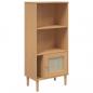 Preview: Bücherschrank SENJA Rattan-Look Braun 60x35x130 cm Kiefernholz