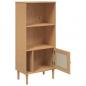 Preview: Bücherschrank SENJA Rattan-Look Braun 60x35x130 cm Kiefernholz