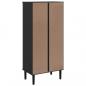 Preview: Bücherschrank SENJA Rattan-Look Schwarz 60x35x130cm Kiefernholz