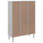 Preview: Bücherschrank SENJA Rattan-Look Weiß 90x35x130 cm Kiefernholz