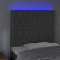 Preview: LED Kopfteil Dunkelgrau 100x7x118/128 cm Samt