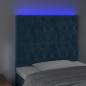 Preview: LED Kopfteil Dunkelblau 100x7x118/128 cm Samt