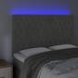 Preview: LED Kopfteil Hellgrau 160x7x118/128 cm Samt