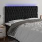 Preview: ARDEBO.de - LED Kopfteil Schwarz 180x7x118/128 cm Samt