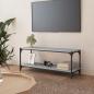 Preview: ARDEBO.de - TV-Schrank Grau Sonoma 100x33x41 cm Holzwerkstoff und Stahl