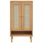 Preview: Schuhschrank SENJA Rattan-Optik Braun 59,5x35x107cm Kiefernholz