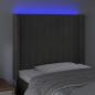 Preview: LED Kopfteil Dunkelgrau 93x16x118/128 cm Samt