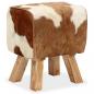 Preview: ARDEBO.de - Hocker Echtes Ziegenleder 40 x 30 x 45 cm  