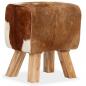 Preview: Hocker Echtes Ziegenleder 40 x 30 x 45 cm  