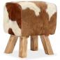 Preview: Hocker Echtes Ziegenleder 40 x 30 x 45 cm  