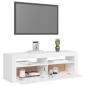 Preview: TV-Schrank mit LED-Leuchten Hochglanz-Weiß 120x35x40 cm