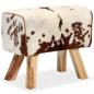 Preview: Hocker Echtes Ziegenleder Braun 60 x 30 x 50 cm  