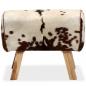 Preview: Hocker Echtes Ziegenleder Braun 60 x 30 x 50 cm  