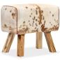 Preview: Hocker Echtes Ziegenleder Braun 60 x 30 x 50 cm  