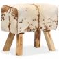 Preview: Hocker Echtes Ziegenleder Braun 60 x 30 x 50 cm  