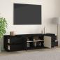 Preview: TV-Schrank Schwarz 176x37x47,5 cm Massivholz Kiefer