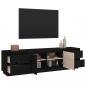 Preview: TV-Schrank Schwarz 176x37x47,5 cm Massivholz Kiefer