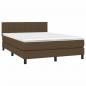 Preview: Boxspringbett mit Matratze Dunkelbraun 140x200 cm Stoff