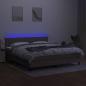 Preview: Boxspringbett mit Matratze & LED Taupe 160x200 cm Stoff