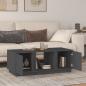 Preview: Couchtisch Grau 110x50x40 cm Massivholz Kiefer