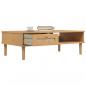 Preview: Couchtisch SENJA Rattan-Optik Braun 100x55x33 cm Kiefernholz