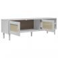 Preview: TV-Schrank SENJA Rattan-Optik Weiß 158x40x49cm Kiefernholz