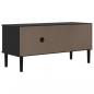 Preview: TV-Schrank SENJA Rattan-Optik Schwarz 106x40x49 cm Kiefernholz