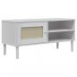 Preview: TV-Schrank SENJA Rattan-Optik Weiß 106x40x49 cm Kiefernholz