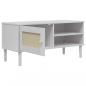 Preview: TV-Schrank SENJA Rattan-Optik Weiß 106x40x49 cm Kiefernholz