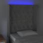 Preview: LED Kopfteil Hellgrau 83x16x118/128 cm Samt