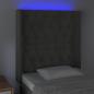 Preview: LED Kopfteil Dunkelgrau 83x16x118/128 cm Samt