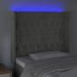 Preview: LED Kopfteil Hellgrau 93x16x118/128 cm Samt