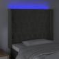 Preview: LED Kopfteil Dunkelgrau 93x16x118/128 cm Samt