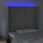 Preview: LED Kopfteil Hellgrau 103x16x118/128 cm Samt