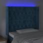 Preview: LED Kopfteil Dunkelblau 103x16x118/128 cm Samt