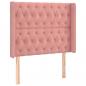 Preview: LED Kopfteil Rosa 103x16x118/128 cm Samt