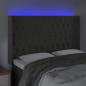 Preview: LED Kopfteil Dunkelgrau 163x16x118/128 cm Samt 