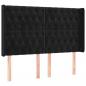 Preview: LED Kopfteil Schwarz 163x16x118/128 cm Samt