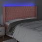 Preview: LED Kopfteil Rosa 203x16x118/128 cm Samt