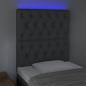 Preview: LED Kopfteil Dunkelgrau 80x7x118/128 cm Stoff