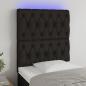 Preview: ARDEBO.de - LED Kopfteil Schwarz 80x7x118/128 cm Stoff