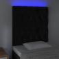 Preview: LED Kopfteil Schwarz 80x7x118/128 cm Samt