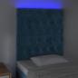 Preview: LED Kopfteil Dunkelblau 80x7x118/128 cm Samt